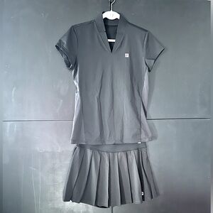 Fila Brand New Black Pleated Tennis Skirt and Top Set Size Medium